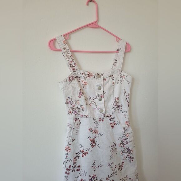 No Boundaries Floral Overall Dress Mini Bodycon Sweetheart Neckline Cottagecore - Picture 6 of 11